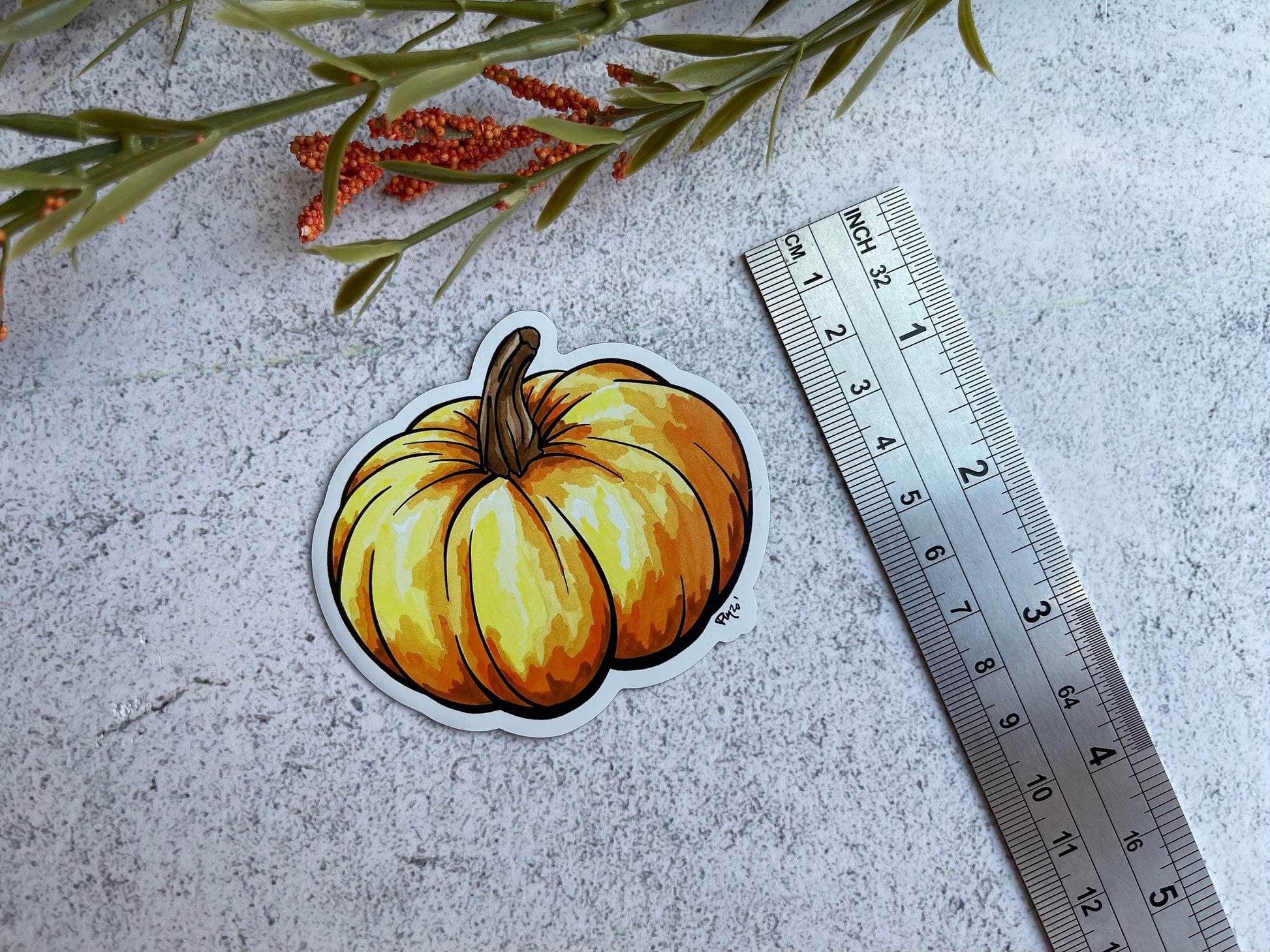 Watercolor Pumpkin Magnet