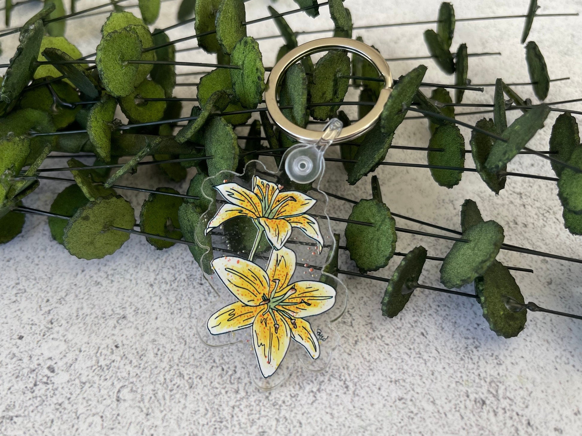 Yellow Lily Keychain