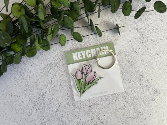 Pink Tulip Keychain