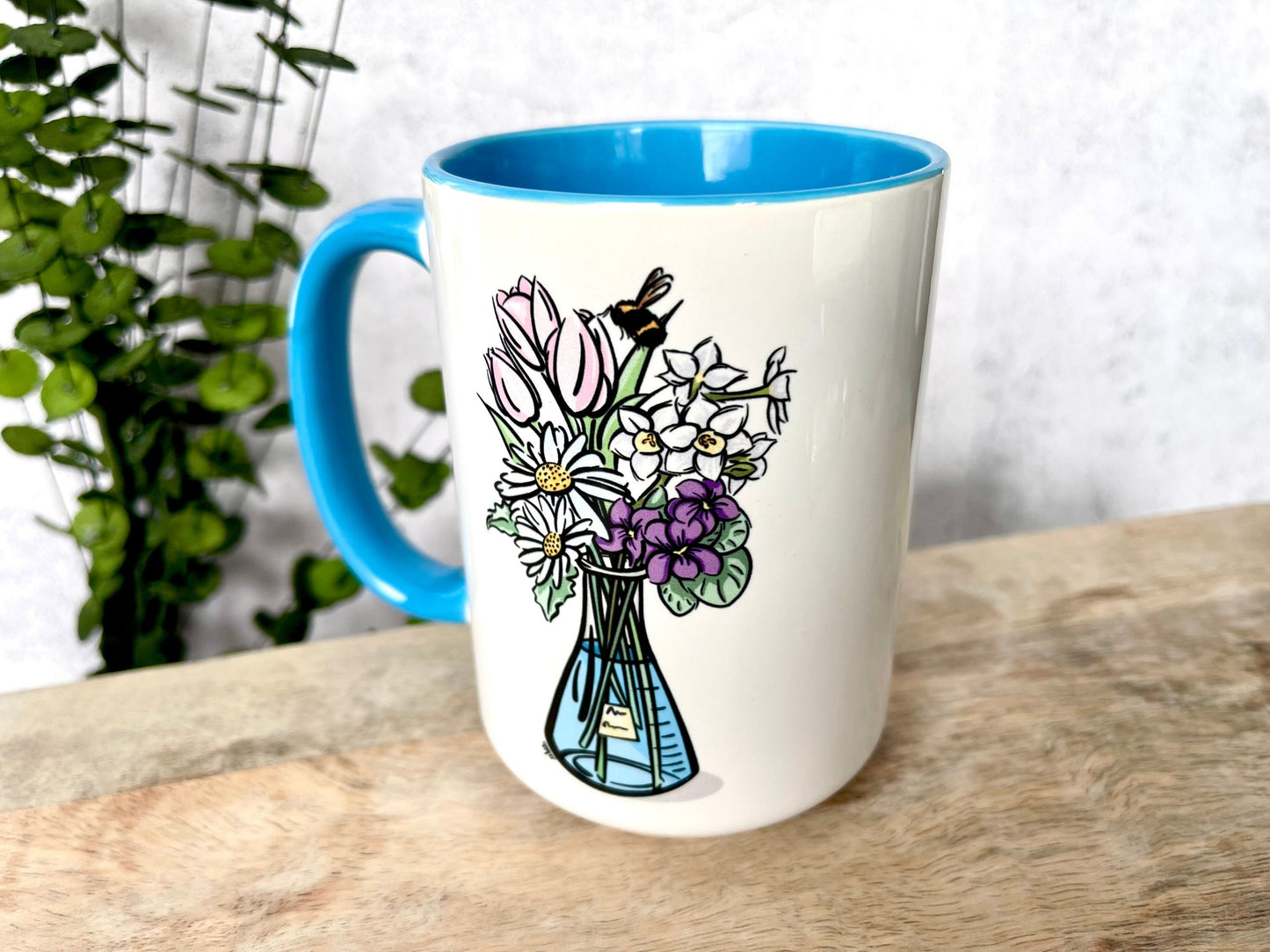 15 oz Pink Floral Science Mug