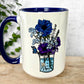 15 oz Blue Floral Science Mug