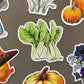 Watercolor Carrot, Bok Choy, and Radish Magnets