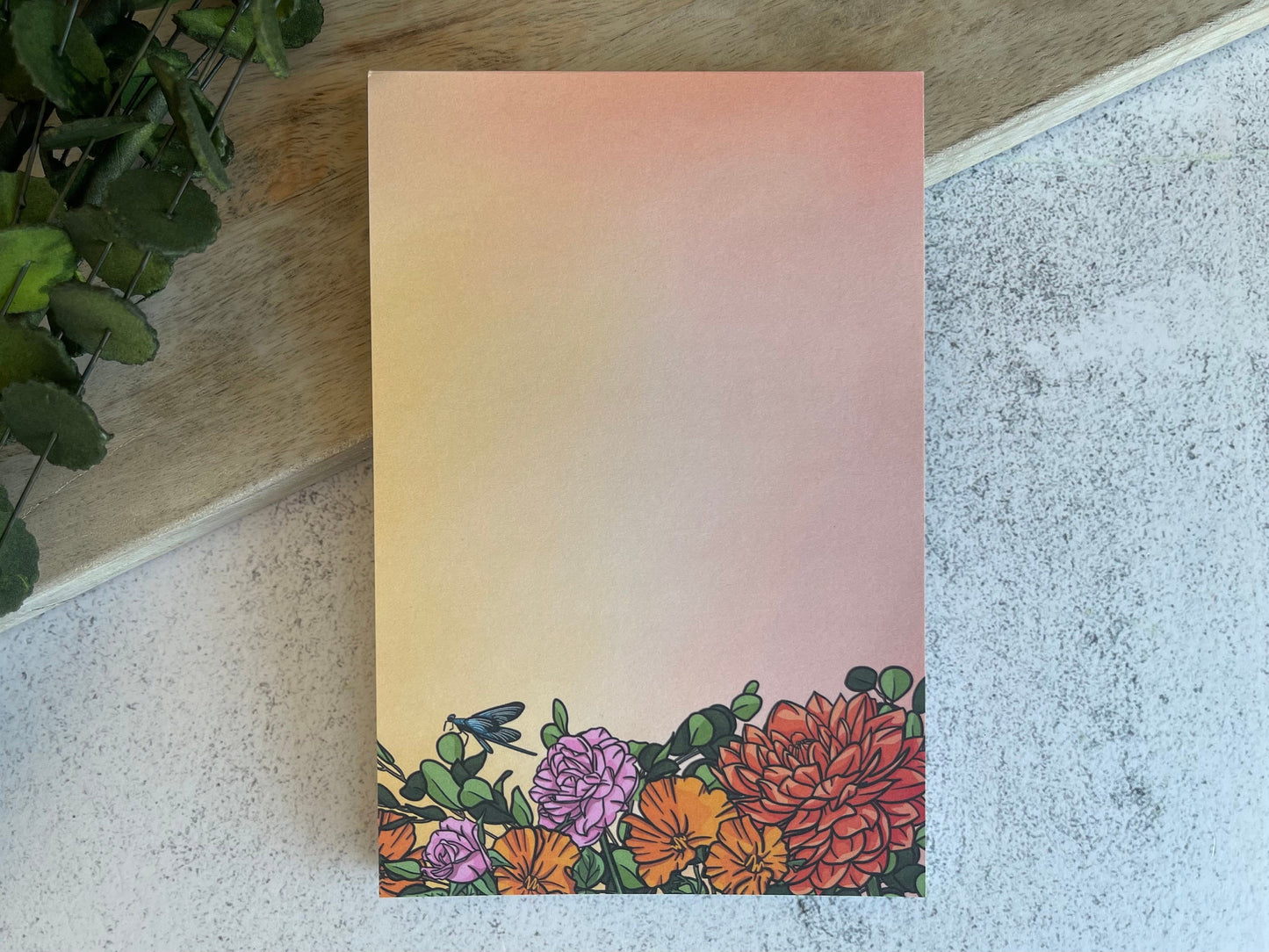 Red Floral Notepad