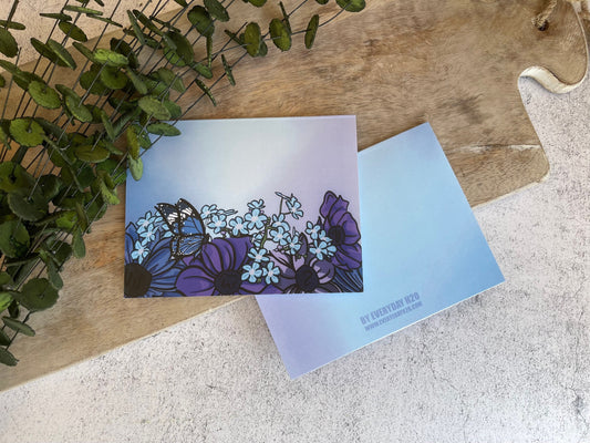 Blue Floral Greeting Card