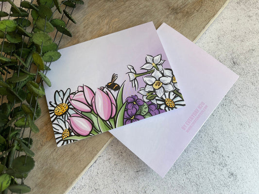 Pink Floral Greeting Card