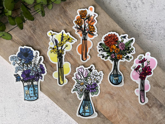 Science Florals Vinyl Sticker Sets
