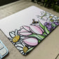 Pink and White Floral Mouse Pad